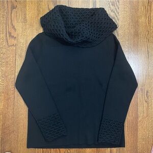 Dana Buchman Woman Vintage Black Cowl Neck Wool Sweater Size 1X